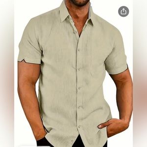 🔥3 for $20 men’s shirt! Linen-like BRAND NEW lightweight handsome short sleeve